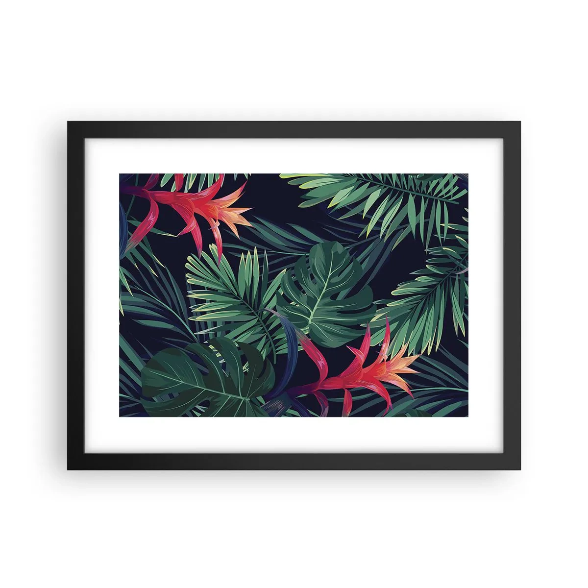 Poster în ramă neagră - Flacăra verde - 40x30 cm