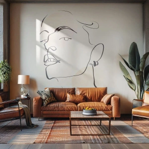 Tapet Standard Eco - O privire mândră - Chipul de femeie, Portretul unei femei, Grafică - 300x210 cm