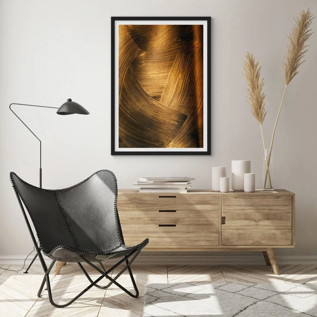 Poster în ramă neagră - Într-un labirint de aur - 70x100 cm