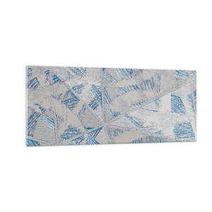 Tablou pe sticlă - Într-un labirint de gri-albastru - 100x40 cm