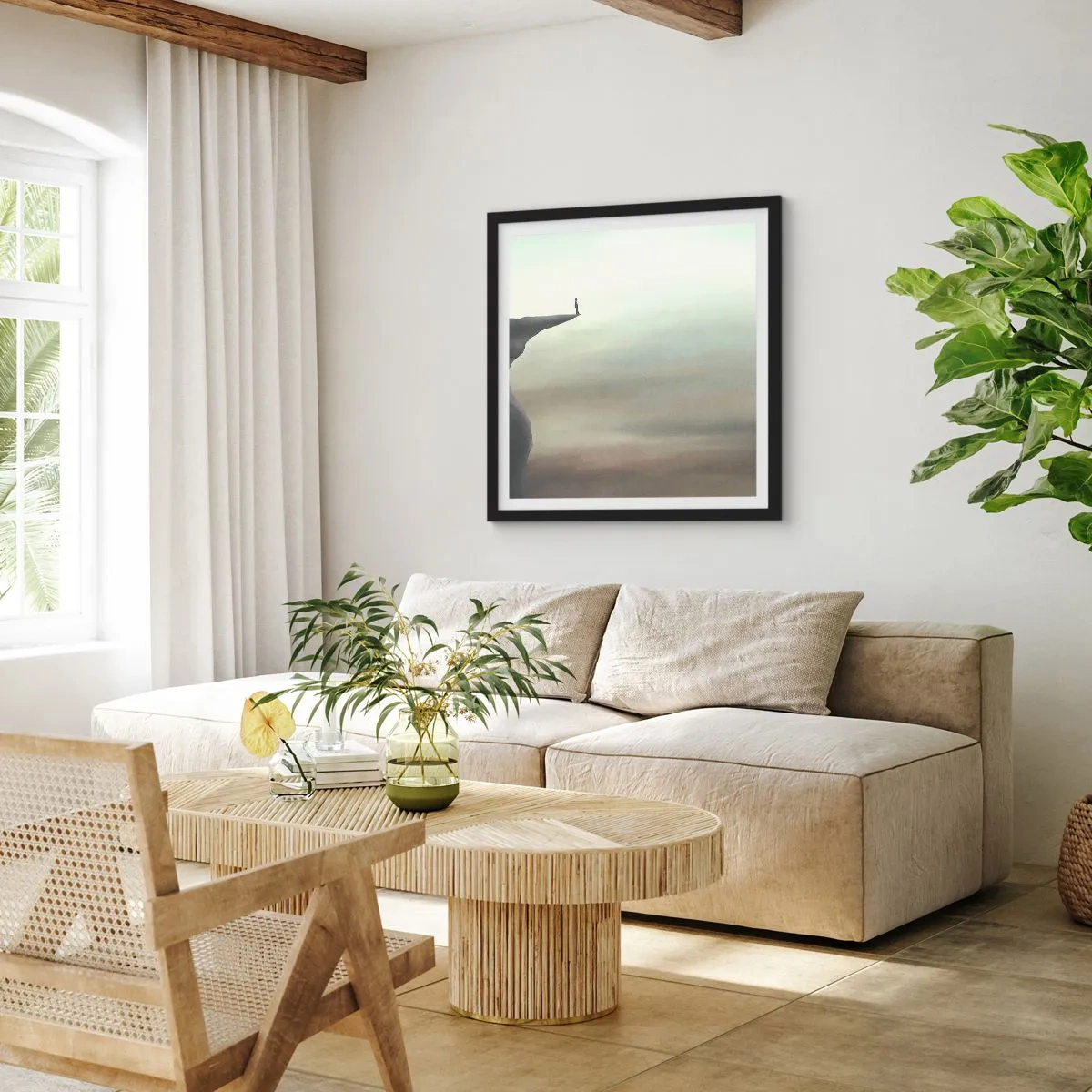 Poster în ramă neagră - În sus, bineînțeles! - 60x60 cm