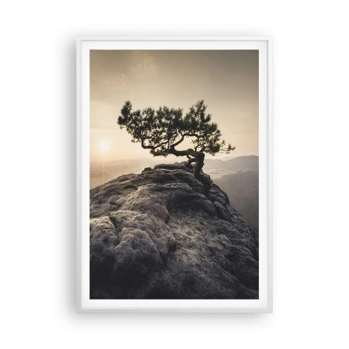 Poster în ramă albă - Viața învinge întotdeauna - 70x100 cm