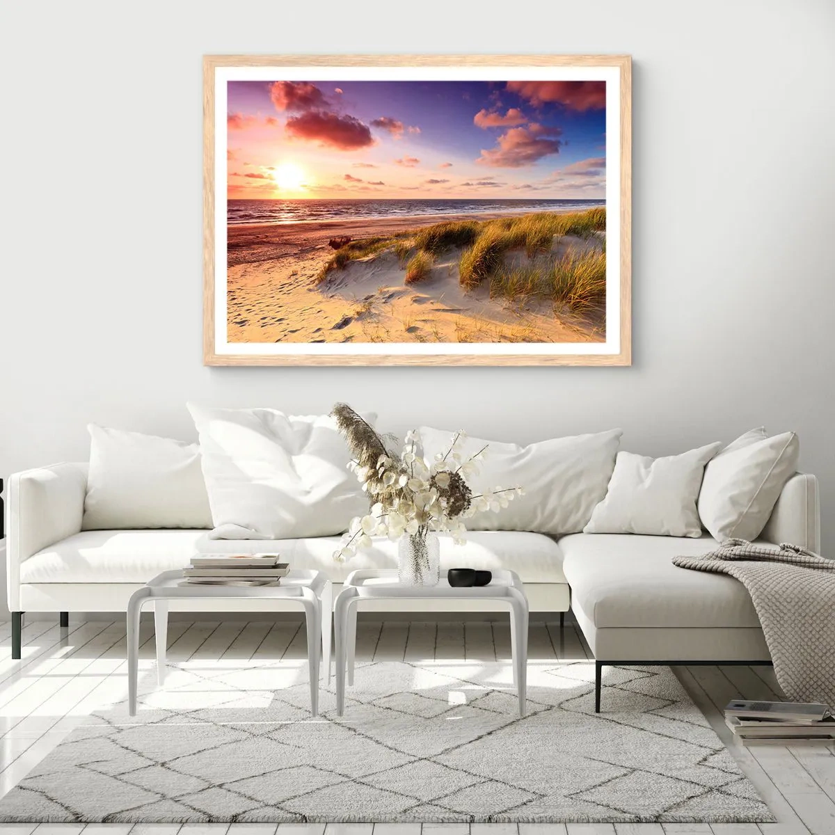 Poster în ramă de stejar deschis - Deja aerul de vară miroase - 100x70 cm