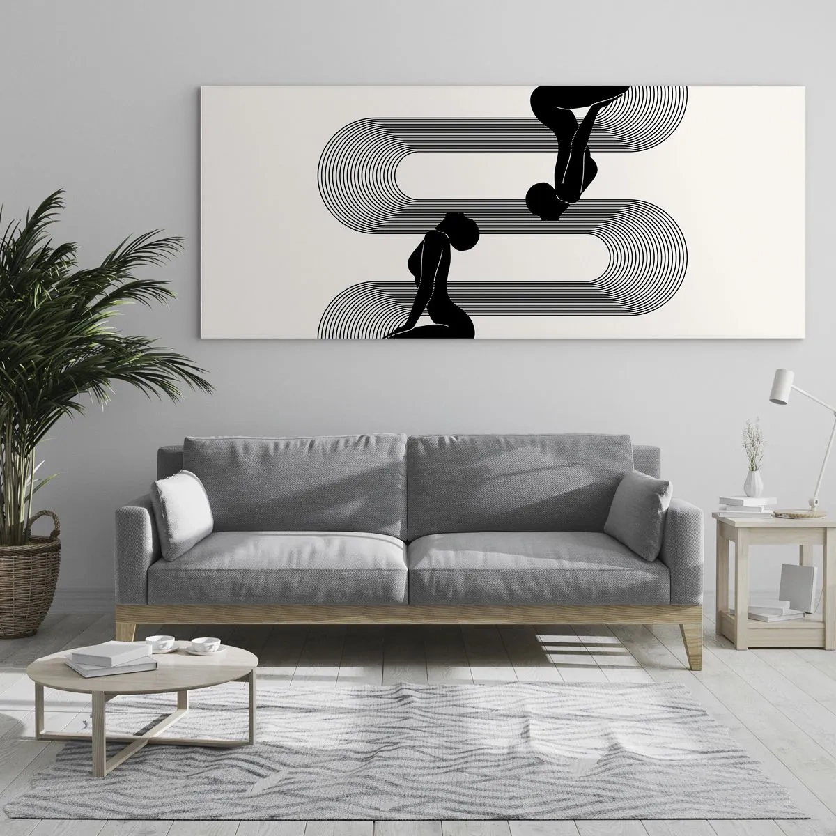 Tablou pe sticlă - Simetrie senzuală - 100x40 cm