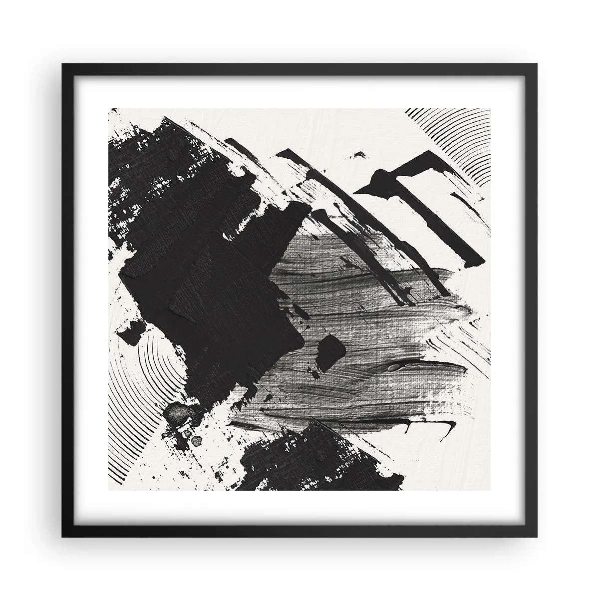 Poster în ramă neagră - Abstracție - expresie de negru - 50x50 cm