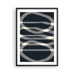 Poster în ramă neagră - Motiv geometric abstract în nuanțe de alb și negru - 50x70cm - Încercare de străpungere a întunericului - Decorațiune modernă pentru perete pentru living și dormitor ARTTOR