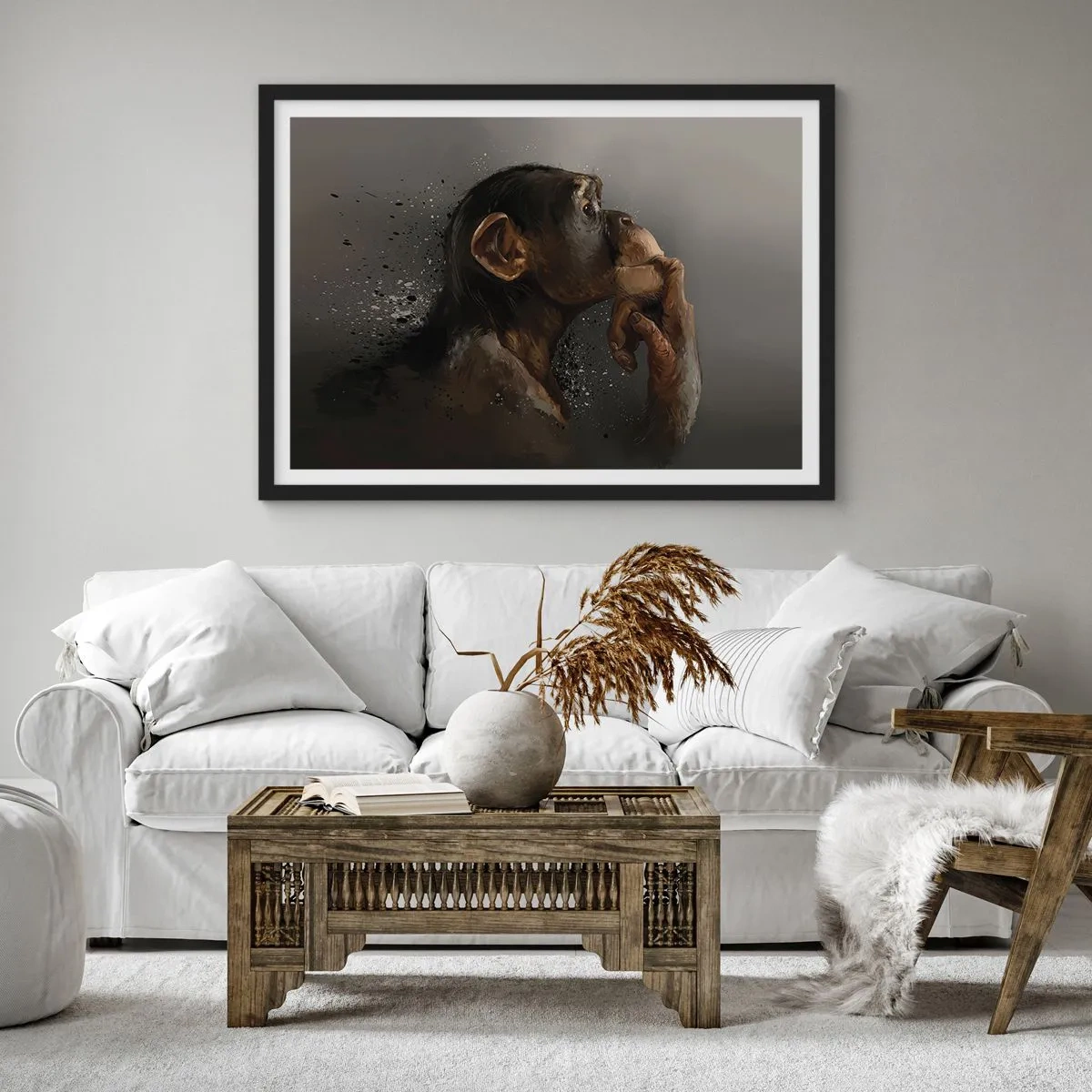 Poster în ramă neagră - Cu siguranță, gânditorul - 70x50 cm