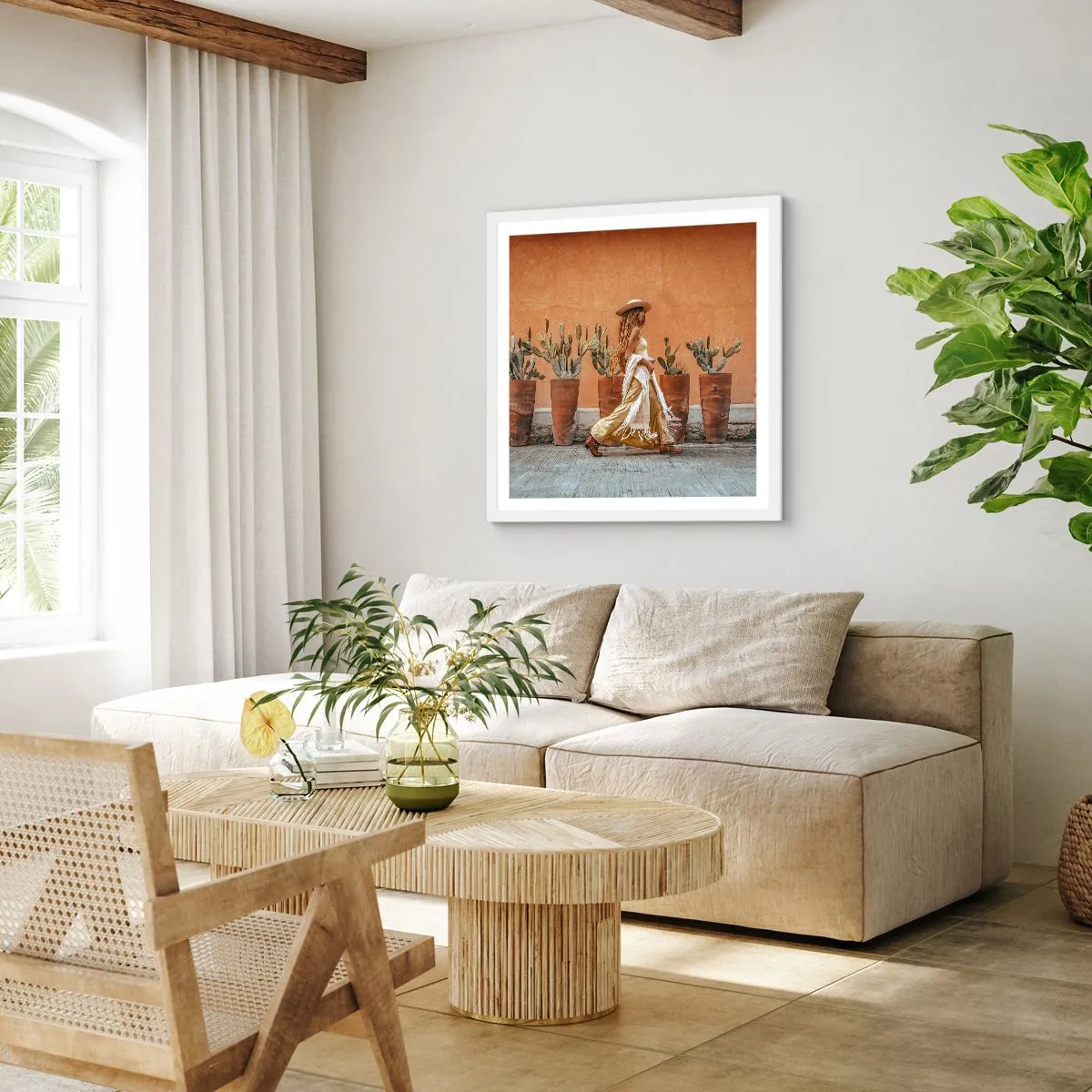 Poster în ramă albă - În stilul hippie - 50x50 cm