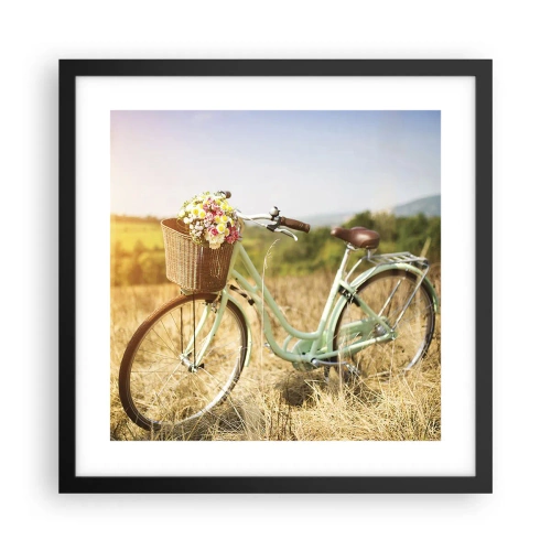 Poster în ramă neagră - Mă odihnesc aici un pic - 40x40 cm