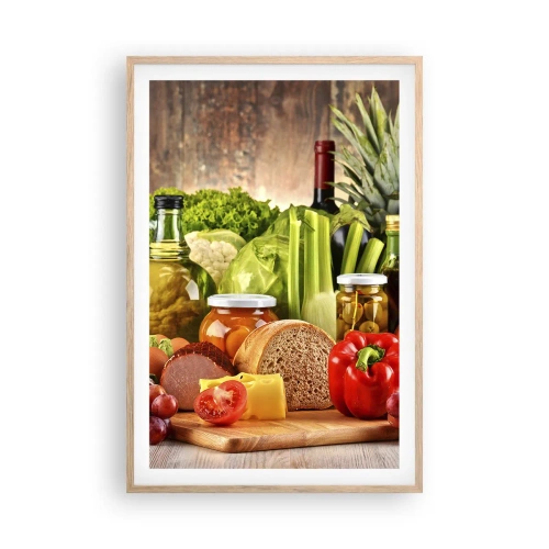 Poster în ramă de stejar deschis - Afumate, prăjite, marinate - 61x91 cm