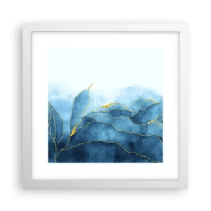Poster în ramă albă - Albastru în aur - 30x30 cm