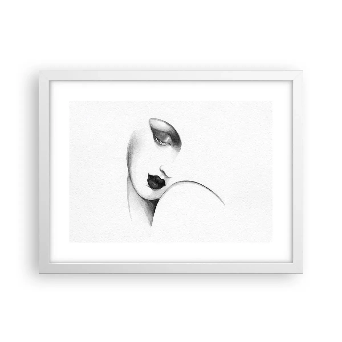 Poster în ramă albă - În stilul Lempickei - 40x30 cm