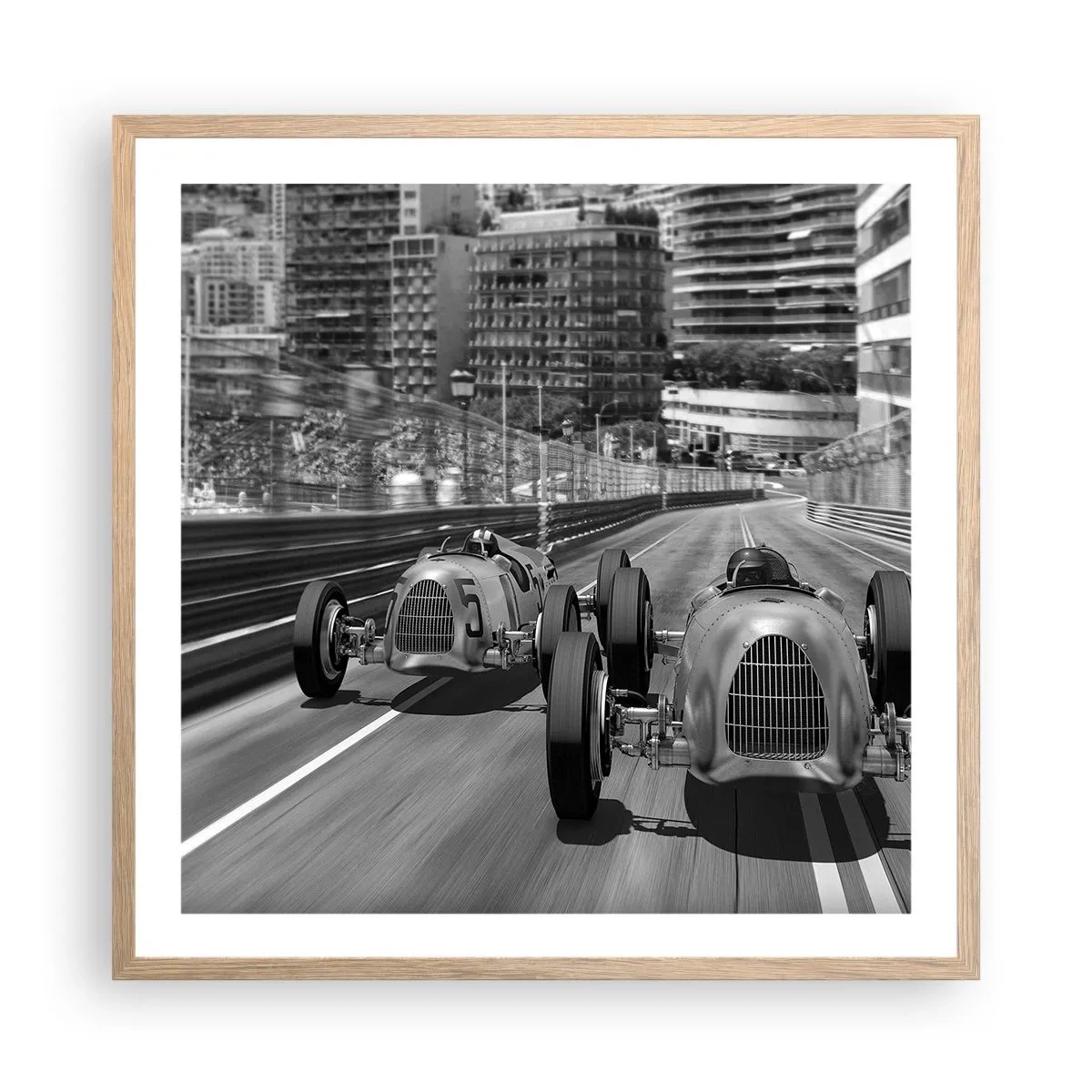Poster în ramă de stejar deschis - A fost odată ca niciodată în Monte Carlo - 60x60 cm
