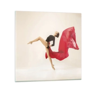 Tablou pe sticlă - Roșu și negru - 40x40 cm