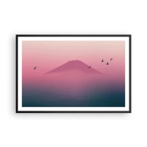 Poster în ramă neagră - Călători deasupra norilor - 91x61 cm