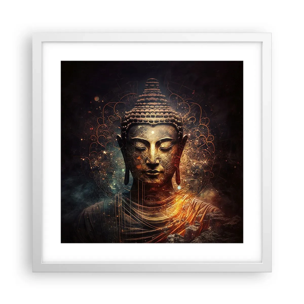 Poster în ramă albă - Echilibru spiritual - 40x40 cm