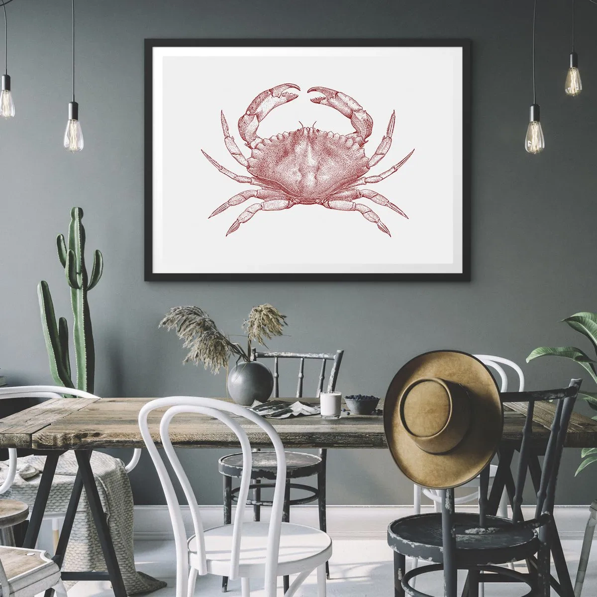 Poster în ramă neagră - Crab peste crabi - 70x50 cm