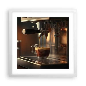 Poster în ramă albă - Băutură senzuală - 40x40 cm