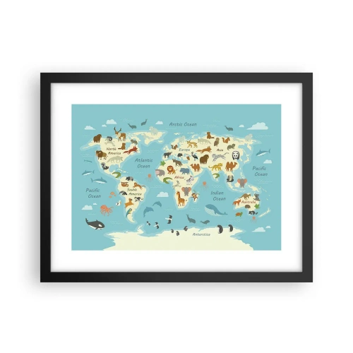 Poster în ramă neagră - Vecini buni - 40x30 cm