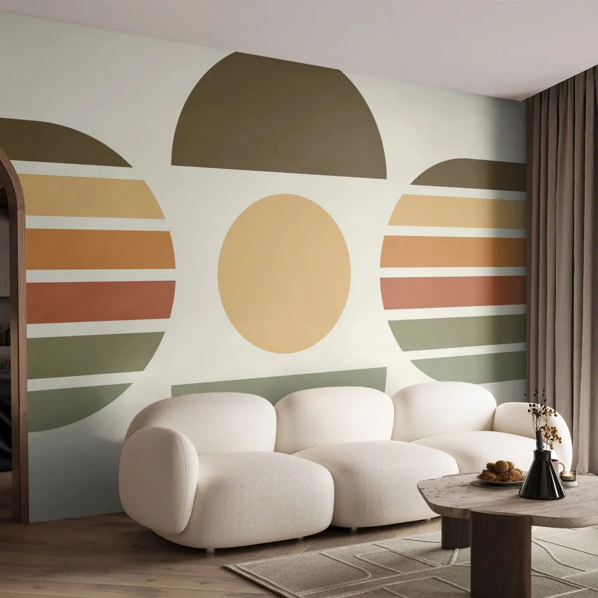 Tapet Standard Eco - În culorile pământului - Abstracția, Bucată, Grafică - 350x256 cm