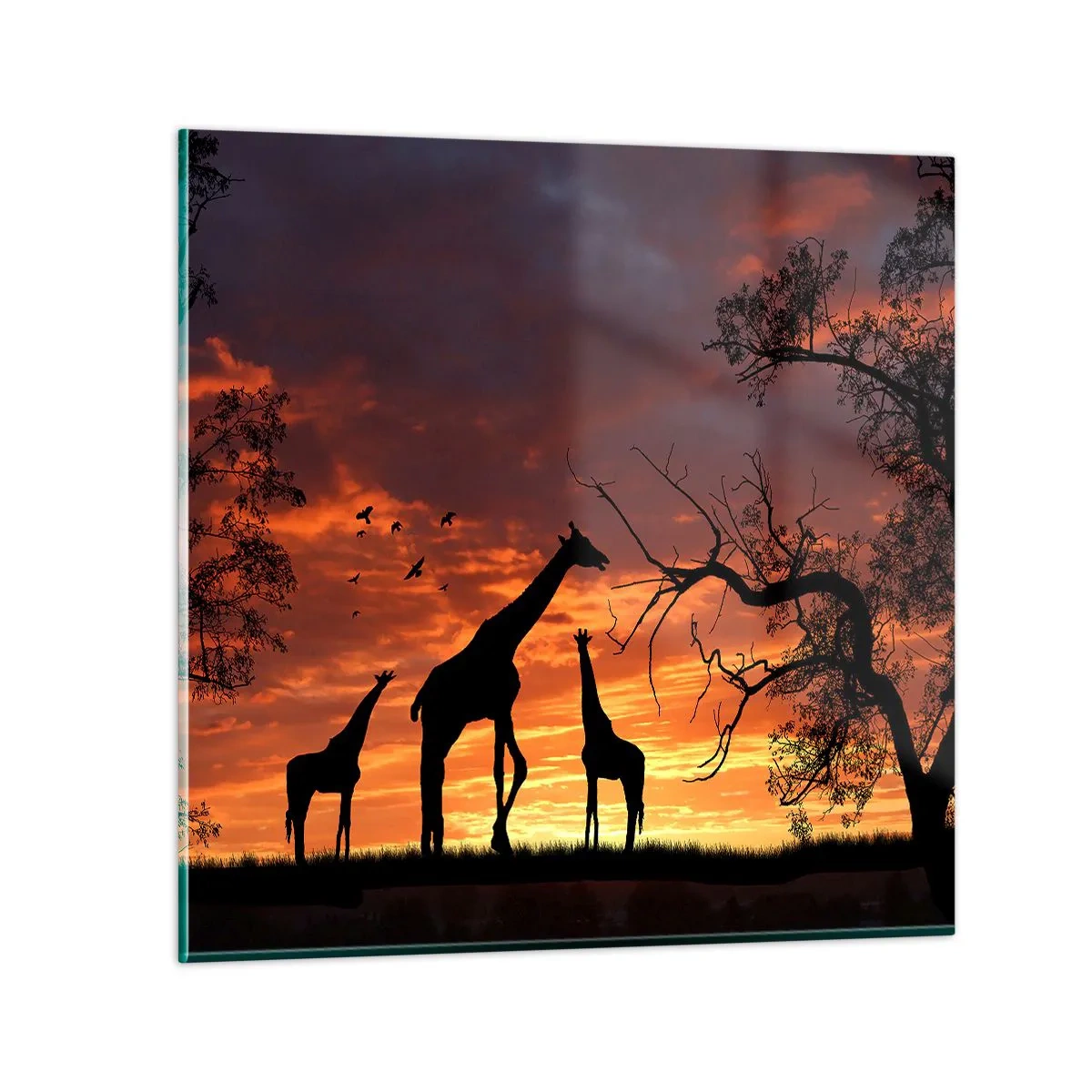 Tablou pe sticlă - O mică cină cu cei dragi - 40x40 cm