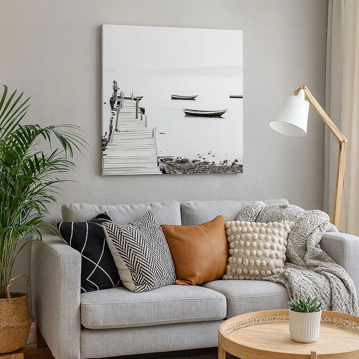 Tablou pe pânză - Peste apă liniștită și limpede - 30x30 cm