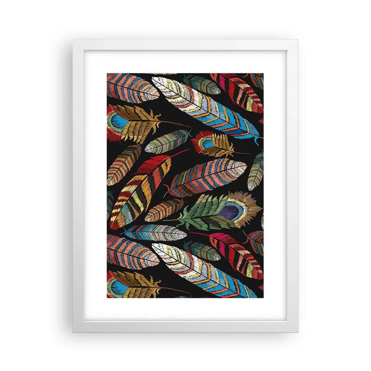 Poster în ramă albă - Carnavalul păsărilor - 30x40 cm