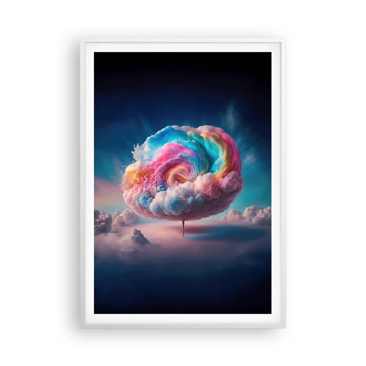 Poster în ramă albă - Visul unui parc de distracții - 70x100 cm