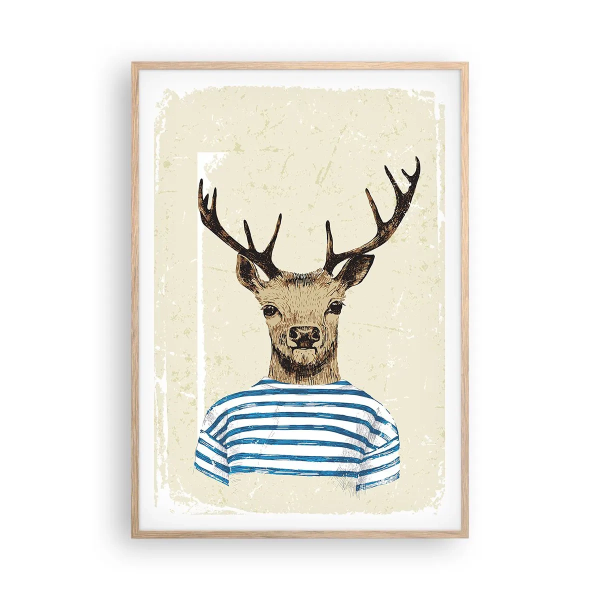 Poster în ramă de stejar deschis - Pentru că îmi plac cămășile cu dungi! - 70x100 cm