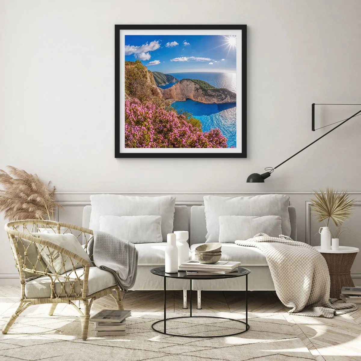 Poster în ramă neagră - Marea mea vacanță grecească - 50x50 cm