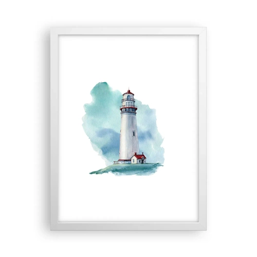 Poster în ramă albă - Sora blândă a albastrului - 30x40 cm