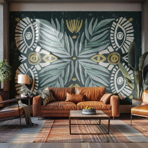 Tapet Premium Canvas - Ca un decupaj folcloric - Boho, Model, Botanică - 500x350 cm