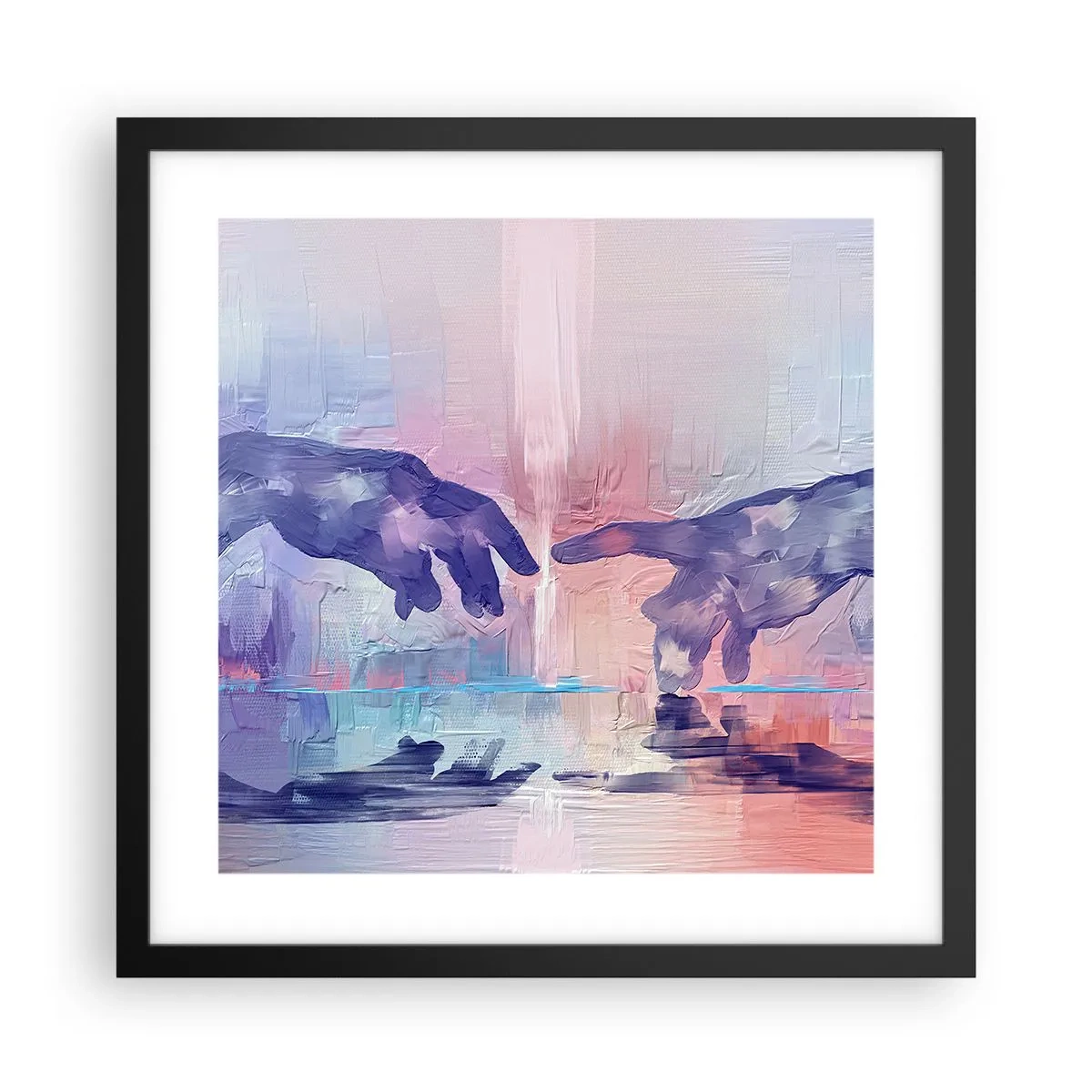 Poster în ramă neagră - Scânteia divină a vieții - 40x40 cm