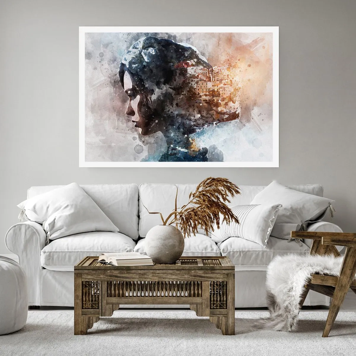 Poster - Povestea unei fete cu un oraș în fundal - 50x40 cm