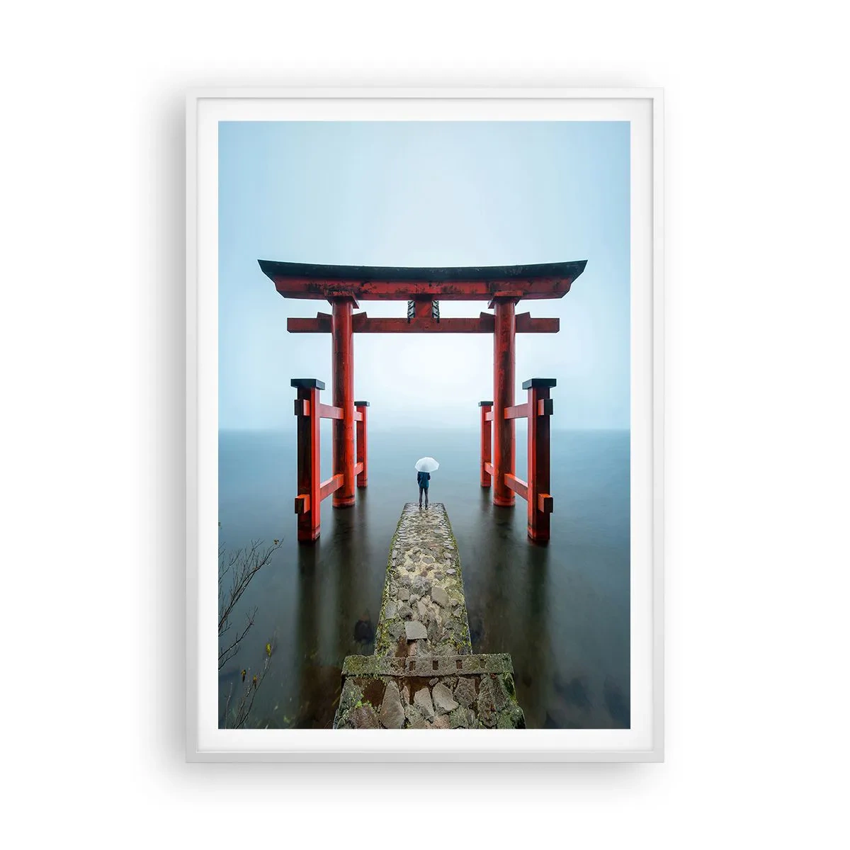 Poster în ramă albă - Reverie japoneză - 70x100 cm