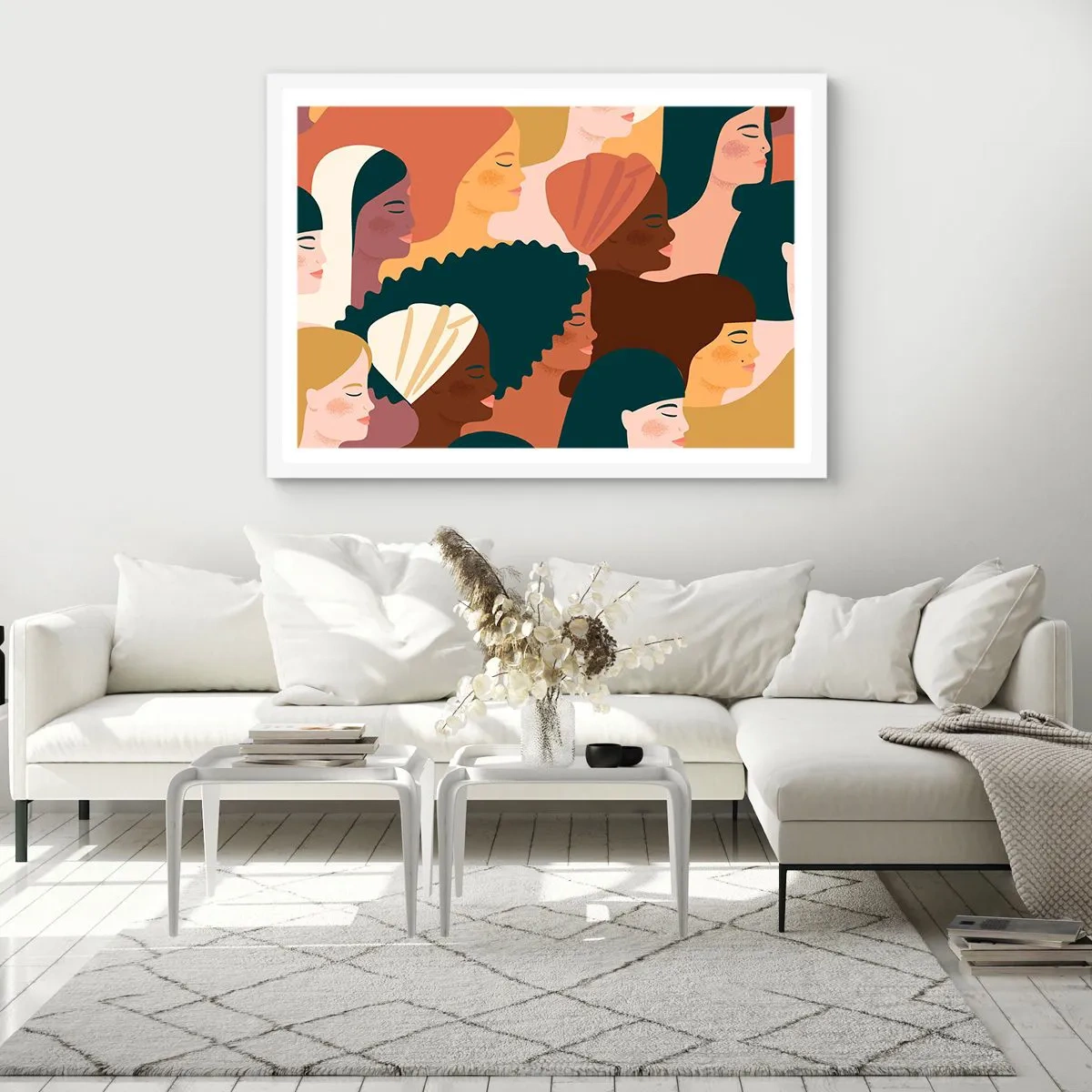 Poster în ramă albă - Numai feminitate - 70x50 cm
