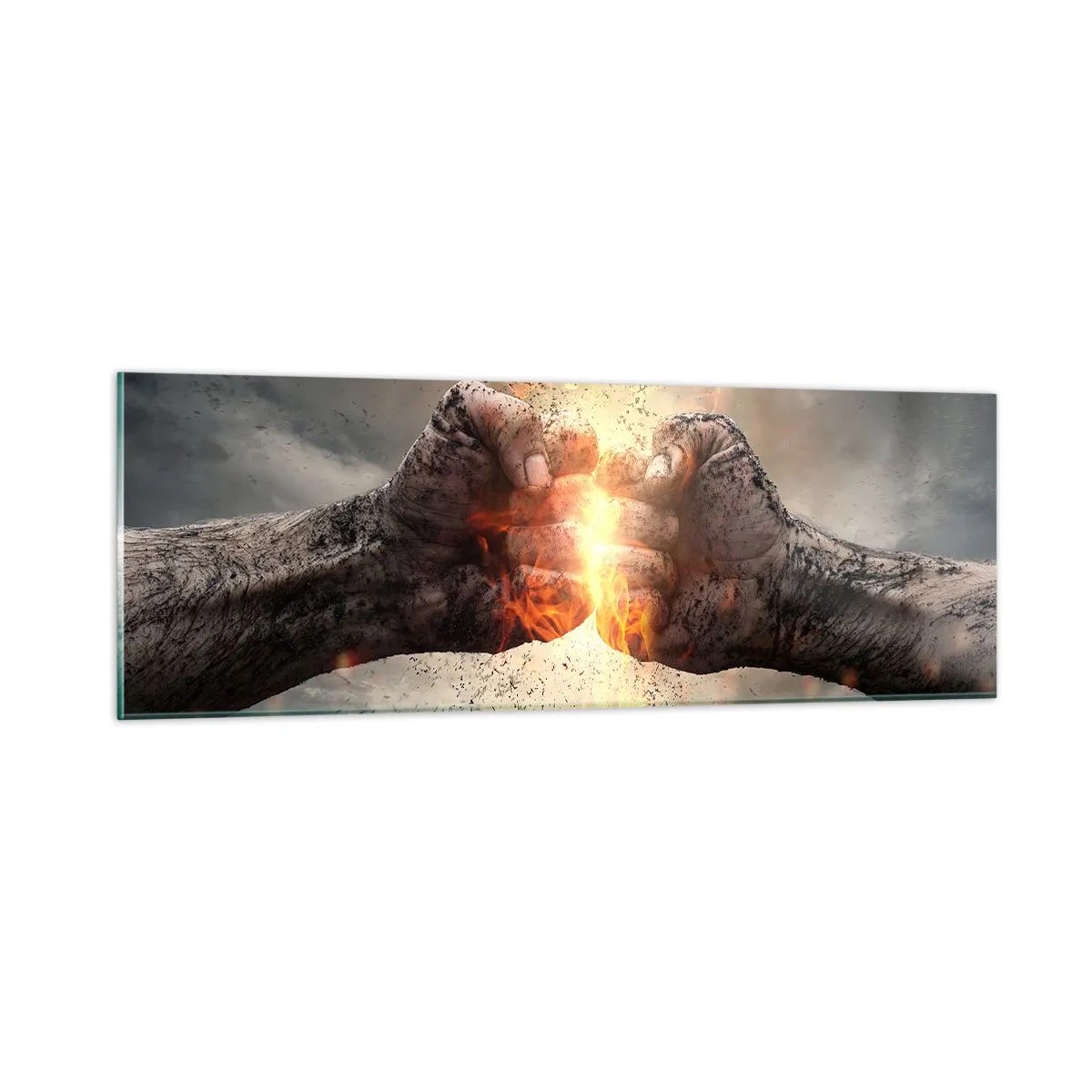 Tablou pe sticlă - Ridică-te pentru a lupta - 90x30 cm
