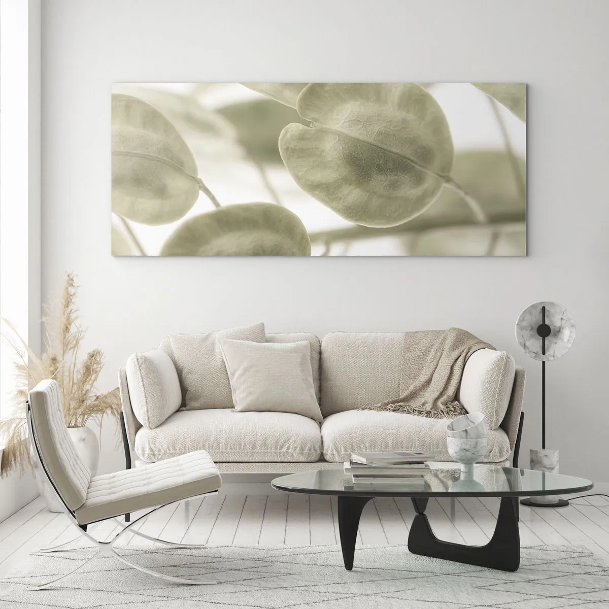 Tablou pe sticlă - La început au fost frunzele... - 100x40 cm