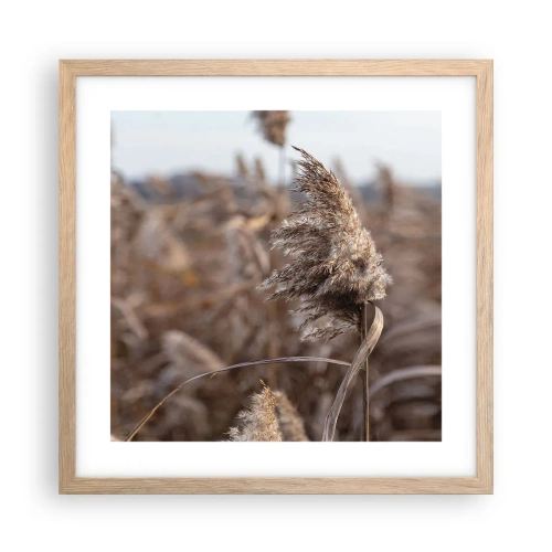 Poster în ramă de stejar deschis - E timpul să zbori cu vântul - 40x40 cm