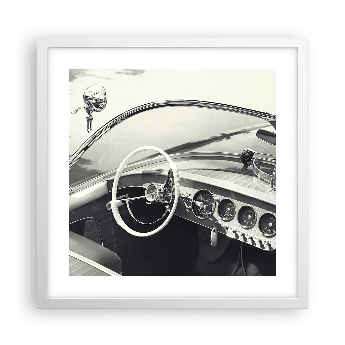 Poster în ramă albă - E timpul pentru cei bogați - 40x40 cm