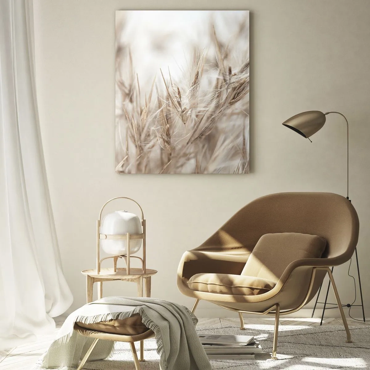 Tablou pe sticlă - Pajiște și vânt - 70x100 cm