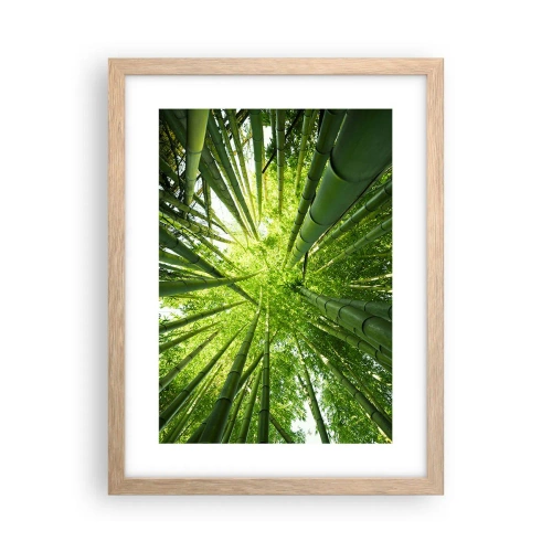 Poster în ramă de stejar deschis - Într-o pădure de bambus - 30x40 cm
