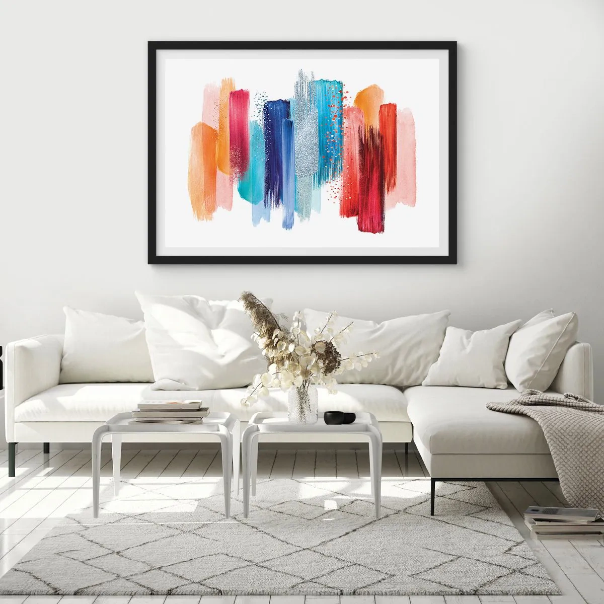 Poster în ramă neagră - Sus și jos  - 100x70 cm