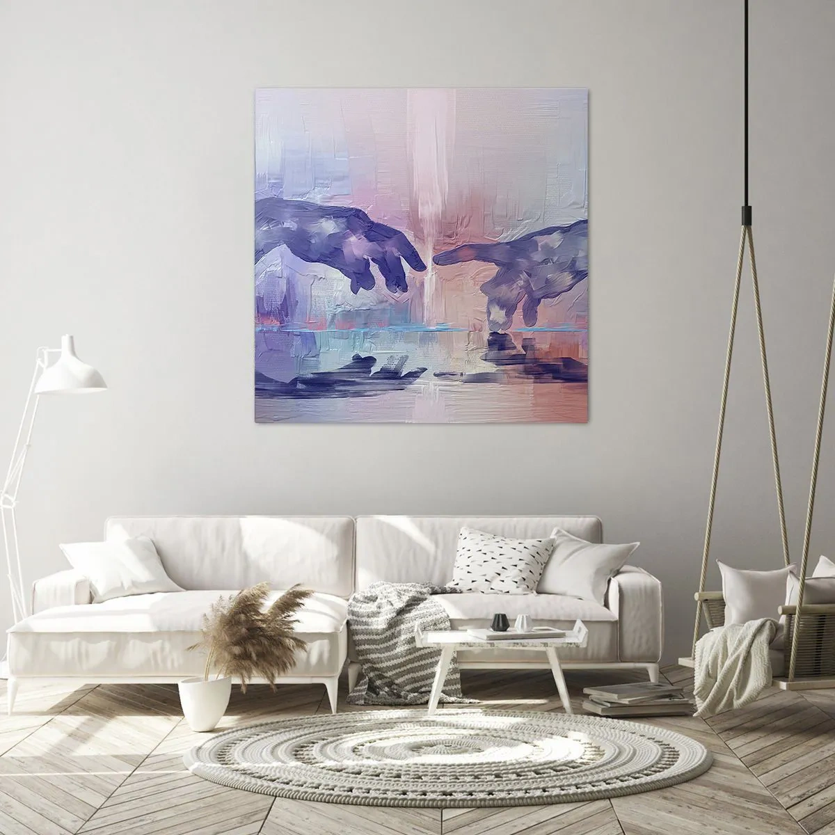 Tablou pe pânză - Scânteia divină a vieții - 70x70 cm