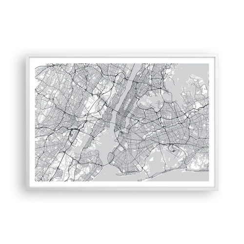 Poster în ramă albă - Anatomia unei metropole - 100x70 cm