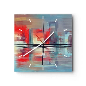 Ceas de perete - Ceas pe sticlă - Peisaj dintr-o dimensiune necunoscută - 40x40 cm