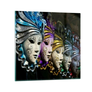 Tablou pe sticlă - Mister în aur și argint - 30x30 cm