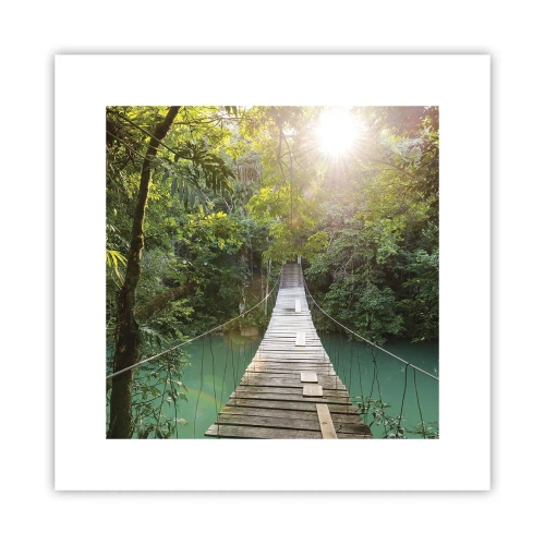 Poster - Peste apa de azur spre pădurea de azur - 30x30 cm