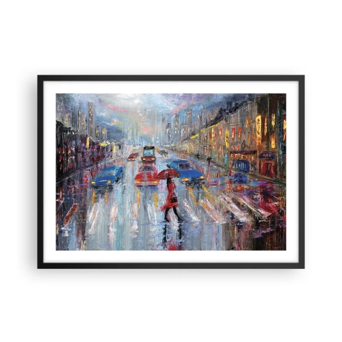 Poster în ramă neagră - O după-amiază ploioasă în oraș - 70x50 cm