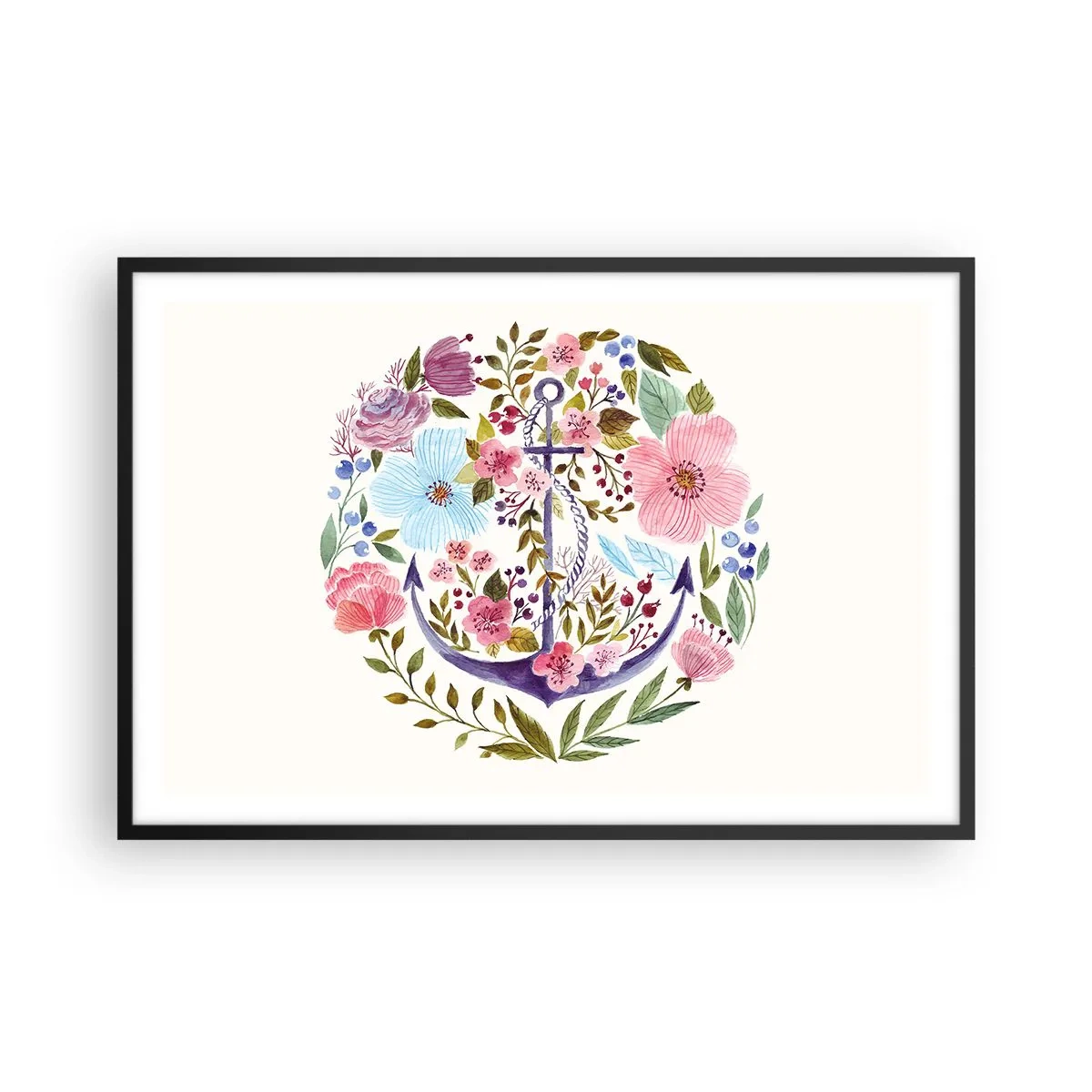 Poster în ramă neagră - Somnul bun al marinarului - 91x61 cm